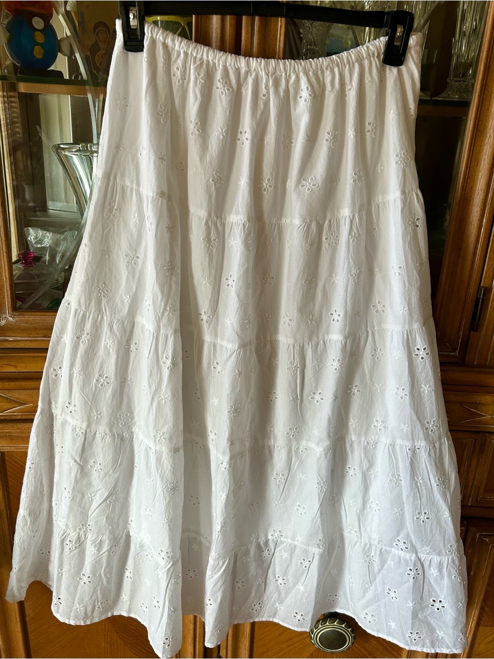 Rebellion White Tiered Eyelet Maxi Skirt - Picture 7 of 7